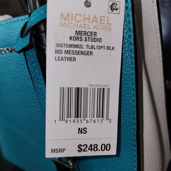 Michael Kors Mercer Color-Block Leather Cross Body - Picture 13 of 13